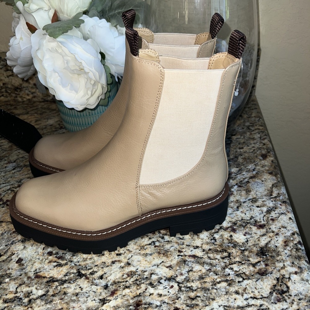 SAM EDELMAN Laguna Sesame Leather Chelsea Chukka Boots NEW Sz 8.5 waterproof